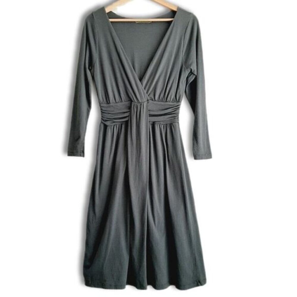 VELVET | by Graham & Spencer Cotton Jersey Midi Dress Soft Gathered Pleats Sz M
